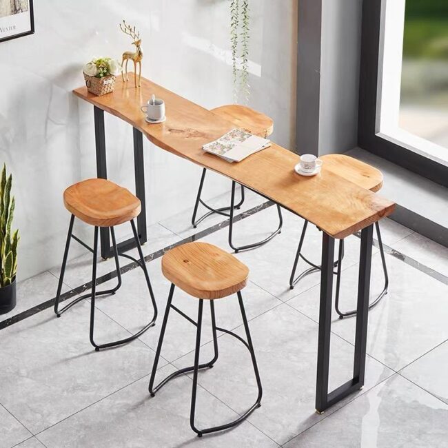 Rustic Wooden Bar Stool