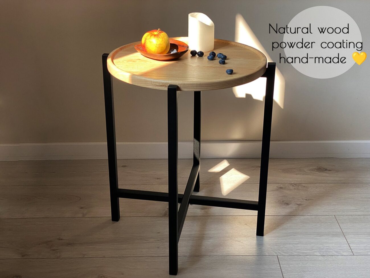Rustic Round Tray Table - Image 2