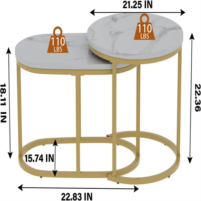 Chic Marble Nesting Tables - Image 5