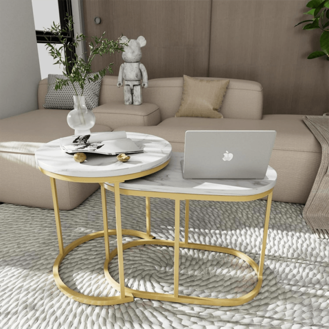 Chic Marble Nesting Tables - Image 7