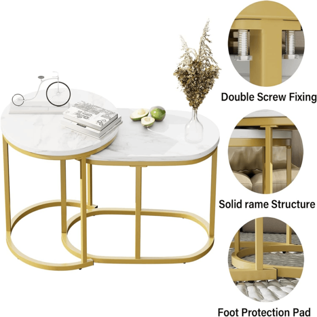 Chic Marble Nesting Tables - Image 9