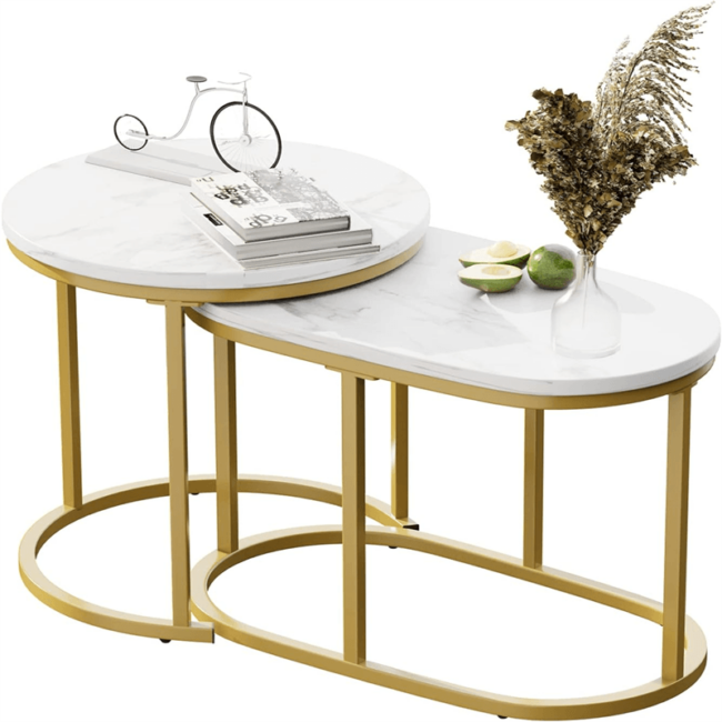 Chic Marble Nesting Tables - Image 4