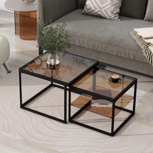 Glass-Top Nesting Coffee Tables