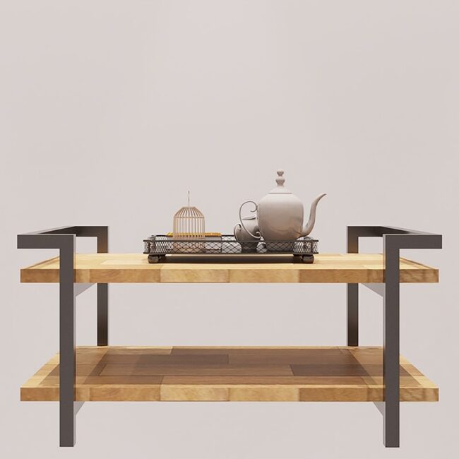 Rustic Wooden Coffee Table - Image 4