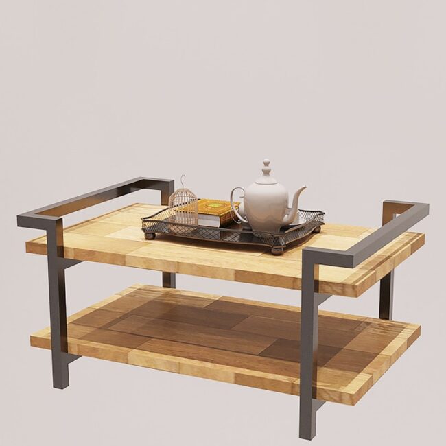 Rustic Wooden Coffee Table - Image 5
