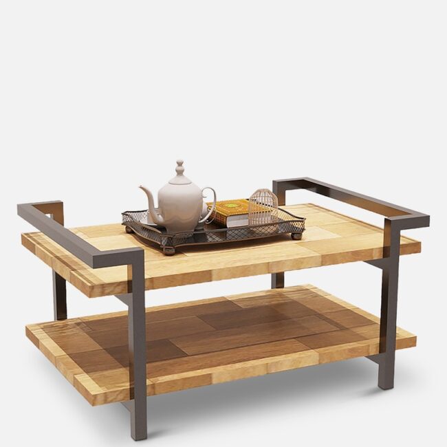 Rustic Wooden Coffee Table - Image 6